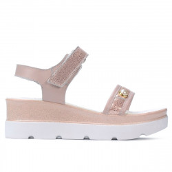 Sandales femme 5051 poudre nacre combiné