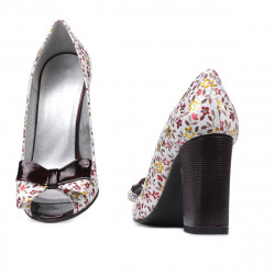 Sandales femme 1271 bordeaux floral multicolore