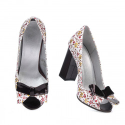 Sandales femme 1271 bordeaux floral multicolore