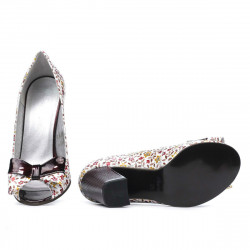Sandales femme 1271 bordeaux floral multicolore