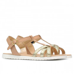 Sandales femme 5038 doré combiné