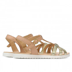 Sandales femme 5038 doré combiné