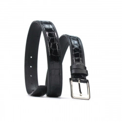 Ceinture homme 32bc noir+croco noir