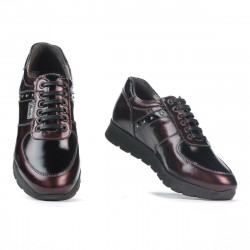 Baskets femme 6003 vernis bordeaux combiné