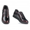 Baskets femme 6003 vernis bordeaux combiné