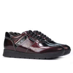 Baskets femme 6003 vernis bordeaux combiné
