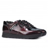 Baskets femme 6003 vernis bordeaux combiné