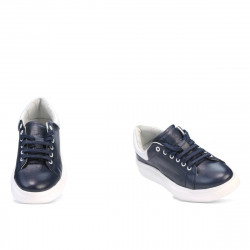 Baskets femme 6008 indigo+blanc