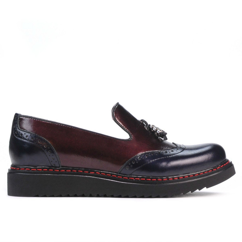 Chaussures casual femme 659 vernis indigo+bordeaux