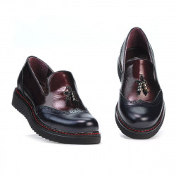 Chaussures casual femme 659 vernis indigo+bordeaux