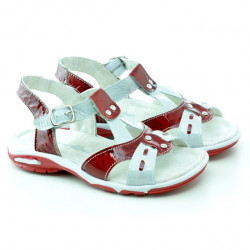 Sandales enfants petits 10c vernis rouge+blanc