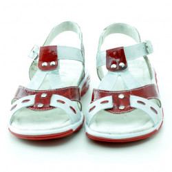 Sandales enfants petits 10c vernis rouge+blanc