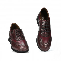 Chaussures sport/casual femme 6005 bordeaux combiné