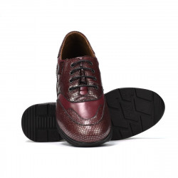 Chaussures sport/casual femme 6005 bordeaux combiné