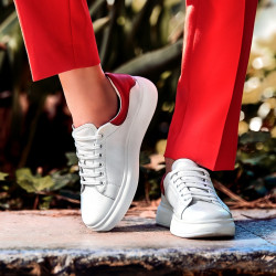 Baskets femme 6008 blanc combiné