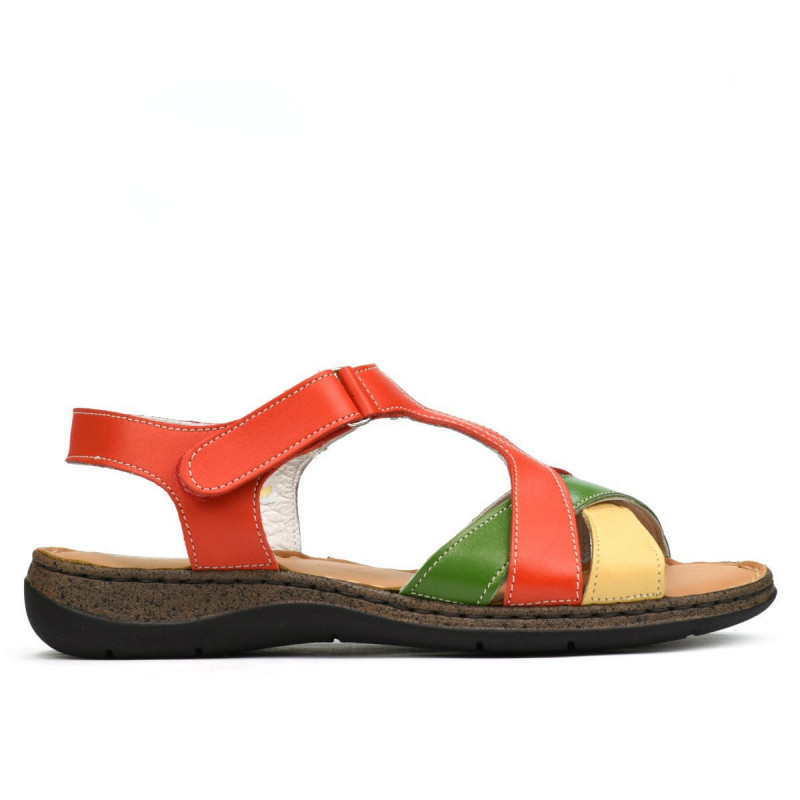 Sandales femme 5046 orange combiné