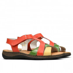 Sandales femme 5046 orange combiné