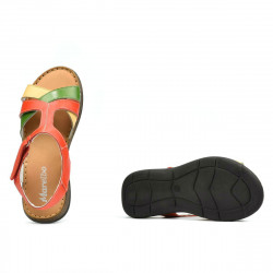 Sandales femme 5046 orange combiné