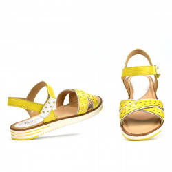 Sandales femme 5061 jaune+blanc