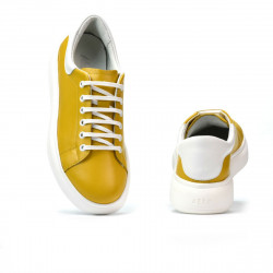 Baskets femme 6008 jaune combiné