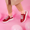 Baskets femme 6008 rouge combiné