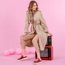 Baskets femme 6008 rouge combiné