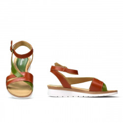 Sandales femme 5060 orange combiné