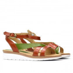 Sandales femme 5060 orange combiné