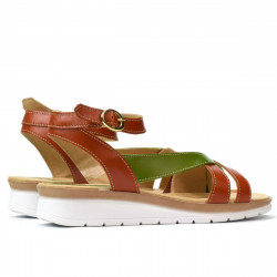 Sandales femme 5060 orange combiné