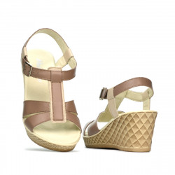 Sandales femme 5065 cappuccino combiné