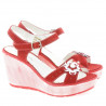 Sandales femme 5006 velours rouge