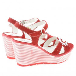 Sandales femme 5006 velours rouge