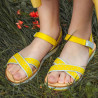 Sandales femme 5061 jaune+blanc lifestyle