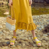 Sandales femme 5061 jaune+blanc lifestyle