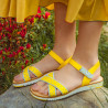 Sandales femme 5061 jaune+blanc lifestyle