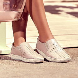 Mocassins femme / adolescents 689 beige01