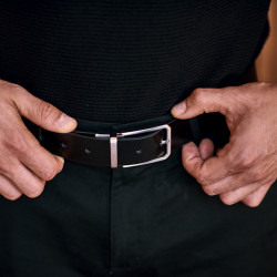 Ceinture homme 35b bicolore noir+marron