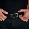 Ceinture homme 35b bicolore noir+marron