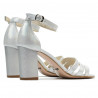Sandales femme 1277 argent satinées