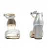 Sandales femme 1277 argent satinées
