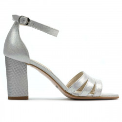 Sandales femme 1277 argent satinées