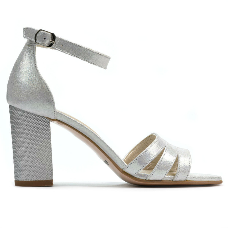 Sandales femme 1277 argent satinées