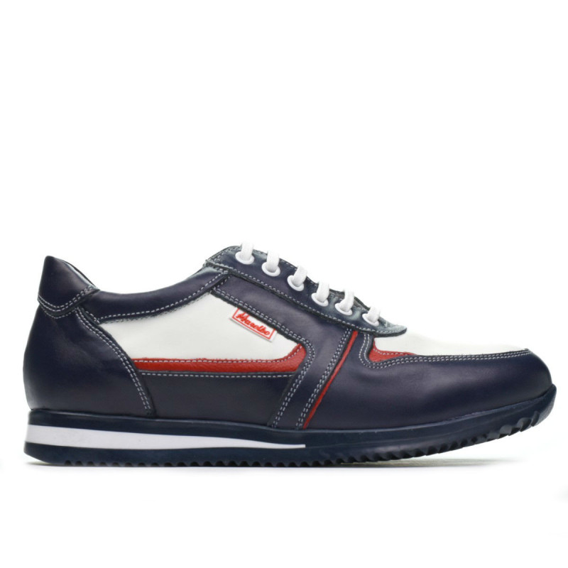 Baskets adolescents 377 indigo+blanc