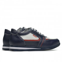 Baskets adolescents 377 indigo+blanc
