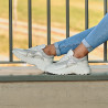 Baskets femme 6015 blanc nacré combiné