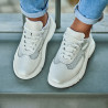 Baskets femme 6015 blanc nacré combiné