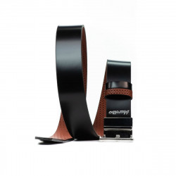 Ceinture hommes 36b noir+marron pressé (bicolore)