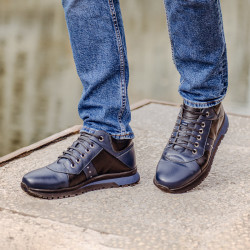 Chaussures décontractées homme 4110 indigo+noir