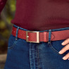 Ceinture femme 10m cuir rouge