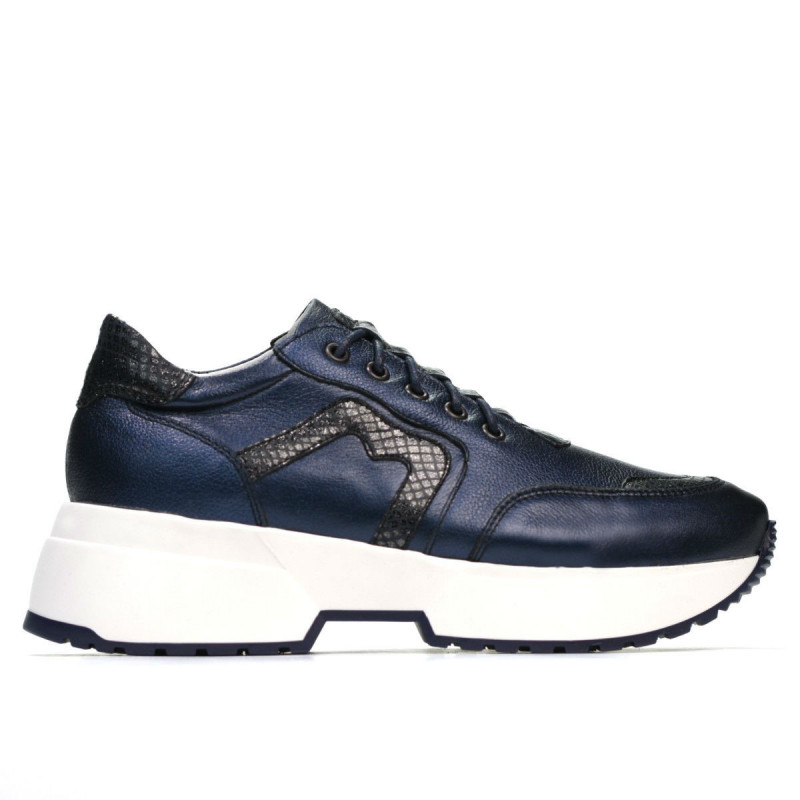 Baskets femme 6019 indigo nacré combiné